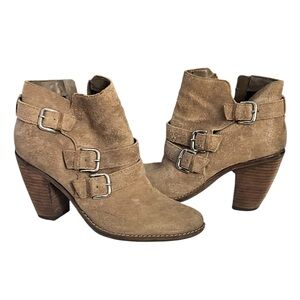 Dolce Vita Brown Leather Buckle Ankle Boots Size 8